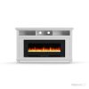 Cambridge San Jose Fireplace Entertainment Stand in White with 50" Color-Changing Fireplace Insert and Crystal Rock Display 17