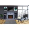Cambridge Sanoma 72 In. Electric Fireplace in Slate Blue with Built-in Bookshelves and a 1500W Charred Log Insert 10