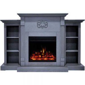 Cambridge Sanoma Electric Fireplace Heater with 72-In. Blue Mantel