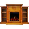 Cambridge Sanoma Electric Fireplace Heater with 72-In. Teak Mantel