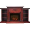 Cambridge Sanoma Electric Fireplace Heater with 72" Bookshelf Mantel and Charred Log Display