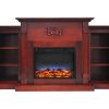 Cambridge Sanoma Electric Fireplace Heater with 72" Bookshelf Mantel and Multi-Color LED Flame Display 13