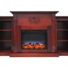 Cambridge Sanoma Electric Fireplace Heater with 72" Bookshelf Mantel and Multi-Color LED Flame Display 15