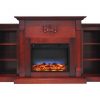 Cambridge Sanoma Electric Fireplace Heater with 72" Bookshelf Mantel and Multi-Color LED Flame Display 16