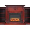 Cambridge Sanoma Electric Fireplace Heater with 72" Bookshelf Mantel plus Enhanced Log and Grate Display 11