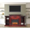 Cambridge Sanoma Electric Fireplace Heater with 72" Bookshelf Mantel plus Enhanced Log and Grate Display