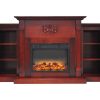 Cambridge Sanoma Electric Fireplace Heater with 72" Bookshelf Mantel plus Enhanced Log and Grate Display 12