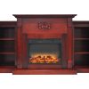 Cambridge Sanoma Electric Fireplace Heater with 72" Bookshelf Mantel plus Enhanced Log and Grate Display 13
