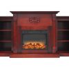 Cambridge Sanoma Electric Fireplace Heater with 72" Bookshelf Mantel plus Enhanced Log and Grate Display 14