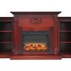Cambridge Sanoma Electric Fireplace Heater with 72" Bookshelf Mantel plus Enhanced Log and Grate Display 15