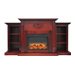 Cambridge Sanoma Electric Fireplace Heater with 72" Bookshelf Mantel plus Enhanced Log and Grate Display 16