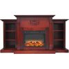 Cambridge Sanoma Electric Fireplace Heater with 72" Bookshelf Mantel plus Enhanced Log and Grate Display 17