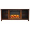 Cambridge Santa Monica Electric Fireplace Heater with 63" Entertainment Stand plus Enhanced Log and Grate Display 2