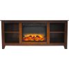 Cambridge Santa Monica Electric Fireplace Heater with 63" Entertainment Stand plus Enhanced Log and Grate Display