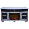 Cambridge Savona 59 In. Electric Fireplace in Slate Blue with Entertainment Stand and Charred Log Display 17