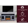 Cambridge Savona 59 In. Electric Fireplace in Slate Blue with Entertainment Stand and Enhanced Log Display 12