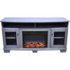 Cambridge Savona 59 In. Electric Fireplace in Slate Blue with Entertainment Stand and Multi-Color LED Flame Display 14