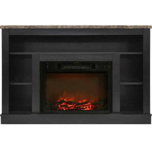 Cambridge Seville 47" Electric Fireplace Mantel Heater with Charred Log Display