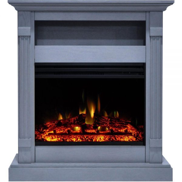 Cambridge Sienna 34-In. Electric Fireplace Heater with Slate Blue Mantel