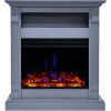 Cambridge Sienna 34-In. Electric Fireplace Heater with Slate Blue Mantel, Enhanced Log Display, Multi-Color Flames, and Remote Control 12