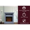 Cambridge Sienna 34 In. Electric Fireplace w/ 1500W Log Insert and Slate Blue Mantel 5