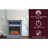 Cambridge Sienna 34 In. Electric Fireplace w/ Enhanced Log Display and Slate Blue Mantel 6