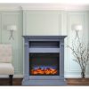 Cambridge Sienna 34 In. Electric Fireplace w/ Multi-Color LED Insert and Slate Blue Mantel 5