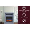 Cambridge Sienna 34 In. Electric Fireplace w/ Multi-Color LED Insert and Slate Blue Mantel 6