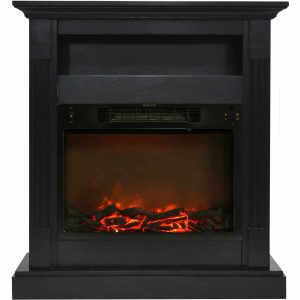 Cambridge Sienna 34" Electric Fireplace Mantel Heater with Charred Log Display