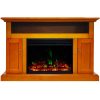 Cambridge Sorrento Electric Fireplace Heater with 47-In. Teak TV Stand, Enhanced Log Display, Multi-Color Flames and a Remote Control 7