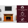 Cambridge Sorrento Electric Fireplace Heater with 47-In. Teak TV Stand, Enhanced Log Display, Multi-Color Flames and a Remote Control 11