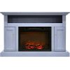 Cambridge Sorrento Electric Fireplace with 1500W Log Insert and 47 In. Entertainment Stand in Slate Blue