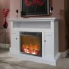 Cambridge Sorrento Electric Fireplace with 1500W Log Insert and 47 In. Entertainment Stand in White