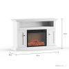 Cambridge Sorrento Electric Fireplace with 1500W Log Insert and 47 In. Entertainment Stand in White 26