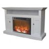Cambridge Sorrento Electric Fireplace with 1500W Log Insert and 47 In. Entertainment Stand in White 15