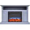 Cambridge Sorrento Electric Fireplace with Multi-Color LED Insert and 47 In. Entertainment Stand in Slate Blue 2