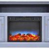 Cambridge Sorrento Electric Fireplace with Multi-Color LED Insert and 47 In. Entertainment Stand in Slate Blue