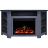 Cambridge Stratford Electric Fireplace Heater with 56-In. Blue Corner TV Stand