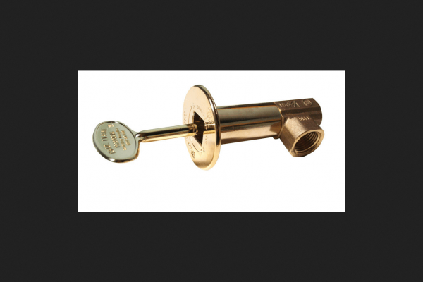 Canterbury Fireplace Gas Valve 1/2 in. Polished Brass AGA