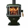 Catalyst Forest Green Wood Stove with Sky Blue Door