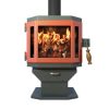 Catalyst Sky Blue Wood Stove with Shimmering Rose Door