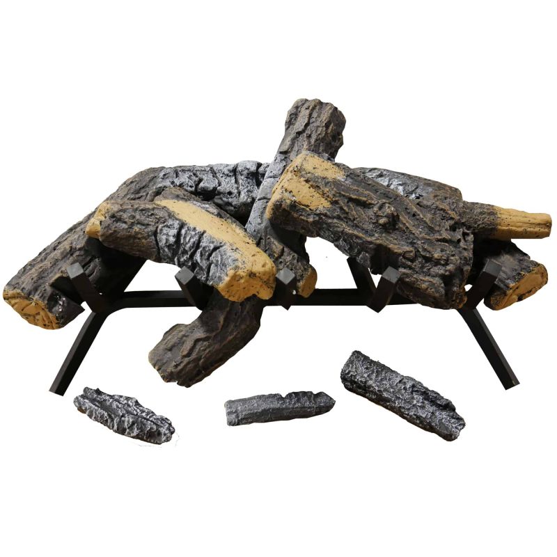 Cedar Ridge Hearth 24” Decorative Realistic Fireplace Ceramic Wood Log Set - Model CRHWV24RP-D