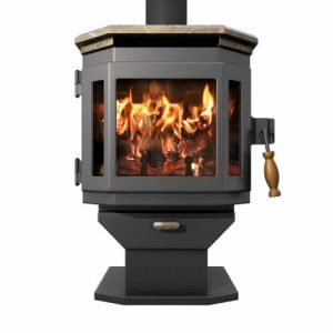 Charcoal Catalyst Wood Stove w/Soapstone Top and Room Blower Fan