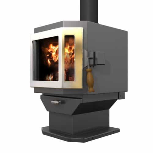 Charcoal Catalyst Wood Stove with SS Door and Room Blower Fan 1