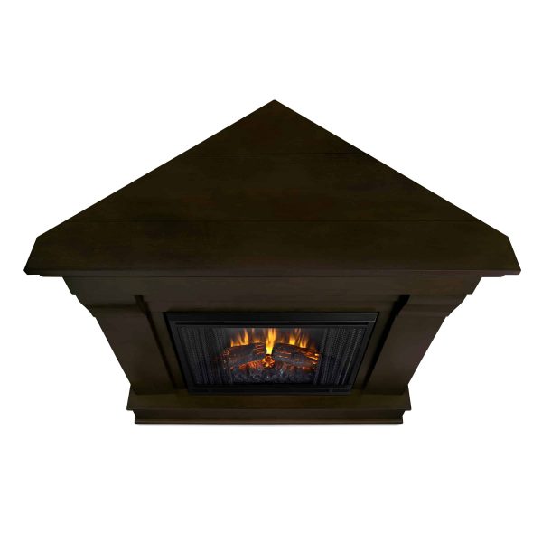 Chateau Corner Electric Fireplace in Dark Walnut by Real Flame 1