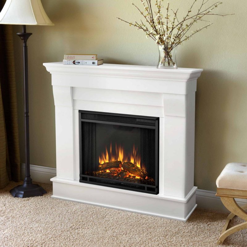 Chateau Electric Fireplace in White by Real Flame