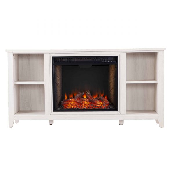 Cheksire Smart Fireplace w/ Storage – White 10