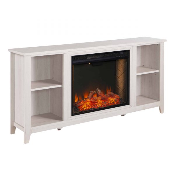 Cheksire Smart Fireplace w/ Storage – White 2