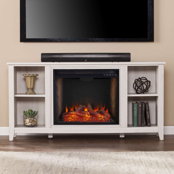 Cheksire Smart Fireplace w/ Storage – White 4