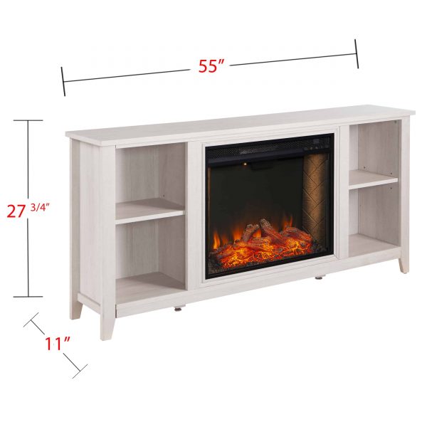 Cheksire Smart Fireplace w/ Storage – White 5